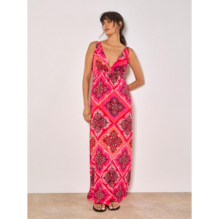Maxikleid mit Kacheldruck