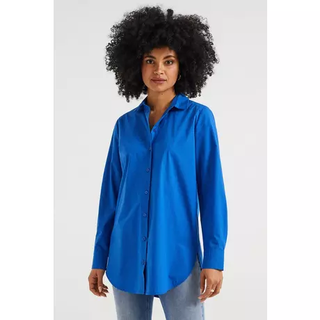 WE Fashion  Damen-Relaxed-Fit-Bluse Blu