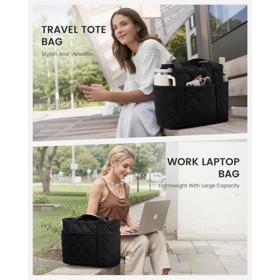 Only-bags.store Sac cabas matelassé avec poches extérieures et porte-monnaie amovible  