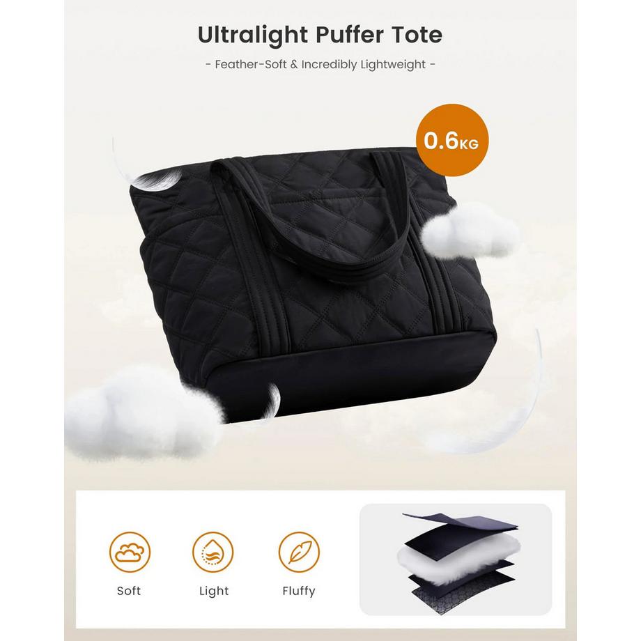 Only-bags.store Sac cabas matelassé avec poches extérieures et porte-monnaie amovible  