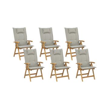 Lot de 6 chaises en Acacia Traditionnel JAVA