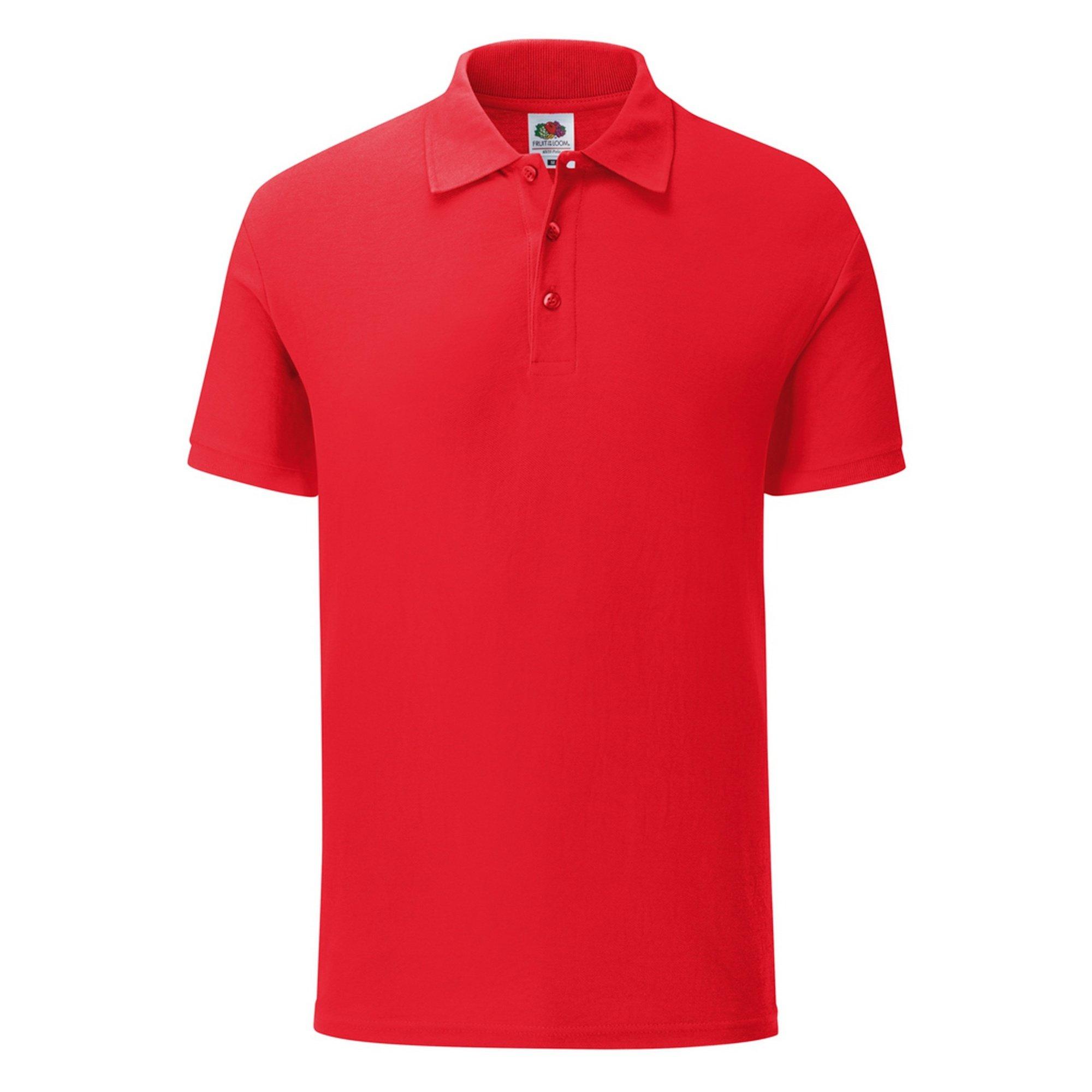 Image of Piqu Polo Shirt Herren Rot Bunt 3XL