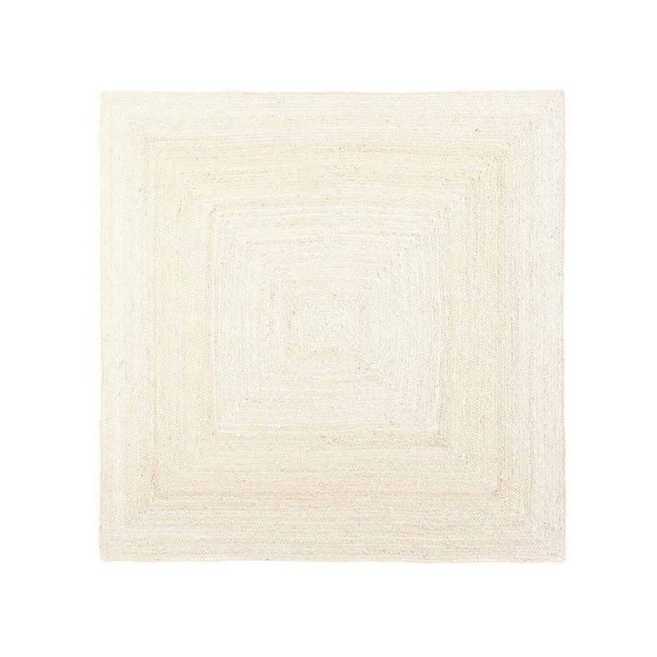 Tapis carré jute blanchi