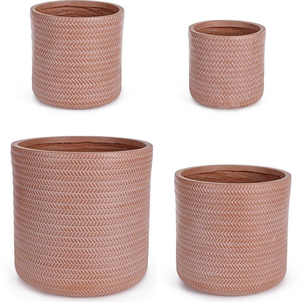 Image of Übertopf Tressage terrak (4er-Set) Übertopf Tressage terrak (4er-Set)