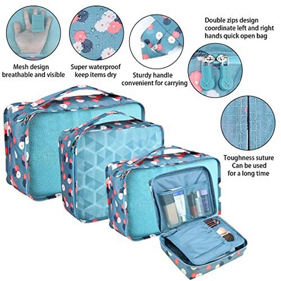 Only-bags.store Lot de 8 cubes de rangement avec sac à chaussures et sac à linge  