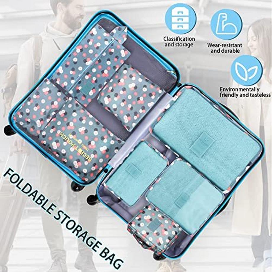 Only-bags.store Lot de 8 cubes de rangement avec sac à chaussures et sac à linge  