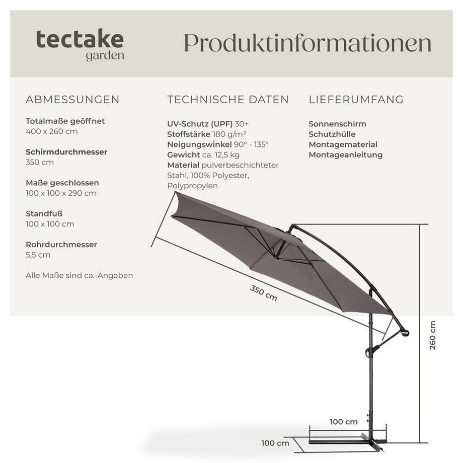 Tectake Ombrellone Ciccio Ø 350 cm  