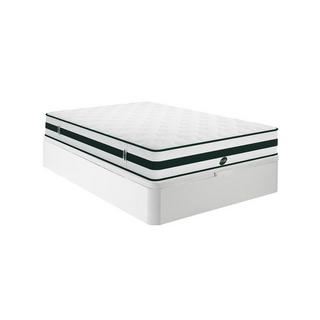 Vente-unique Ensemble 140 x 190 cm sommier coffre blanc + matelas naturel ressorts ensachés 5 zones ép.24cm - AGATHE de NATUREA  