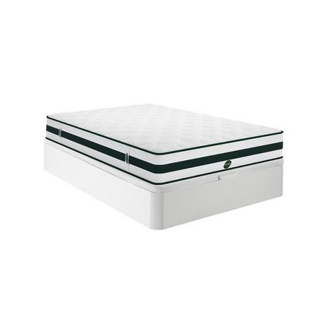 Vente-unique Ensemble 140 x 190 cm sommier coffre blanc + matelas naturel ressorts ensachés 5 zones ép.24cm - AGATHE de NATUREA  