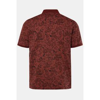 JP1880  Maglia polo di piqué dal look vintage con mezze maniche e stampa floreale, fino alla tg. 8XL 