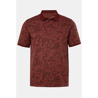 JP1880  Maglia polo di piqué dal look vintage con mezze maniche e stampa floreale, fino alla tg. 8XL 