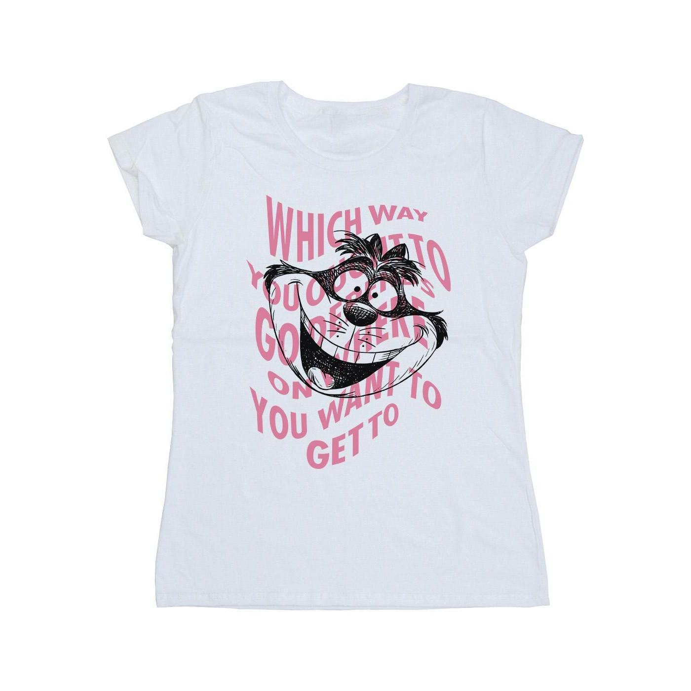Image of Alice In Wonderland Chesire Cat Tshirt Damen Weiss M