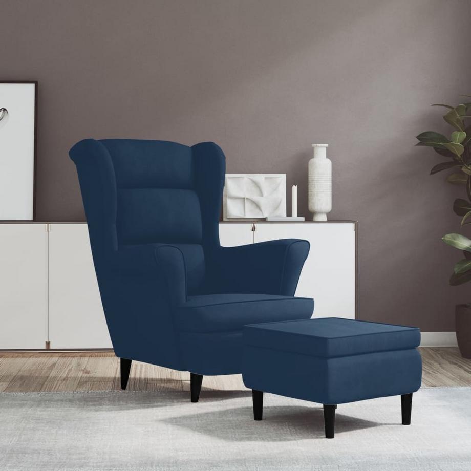 VidaXL Sessel mit hocker samt  