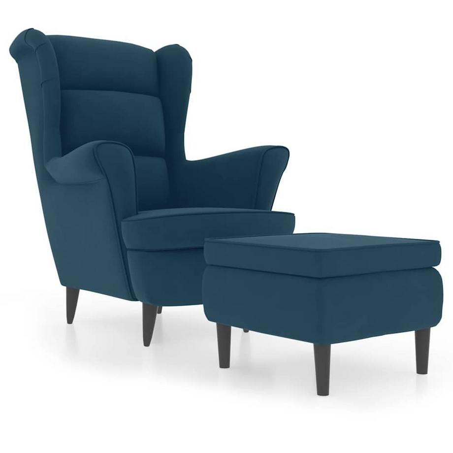 Sessel mit hocker samt