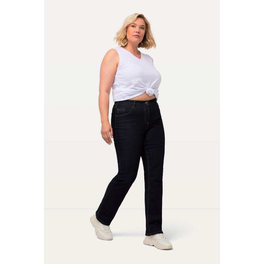 Ulla Popken Mandy Straight Leg 5-Pocket Stretch Jeans  