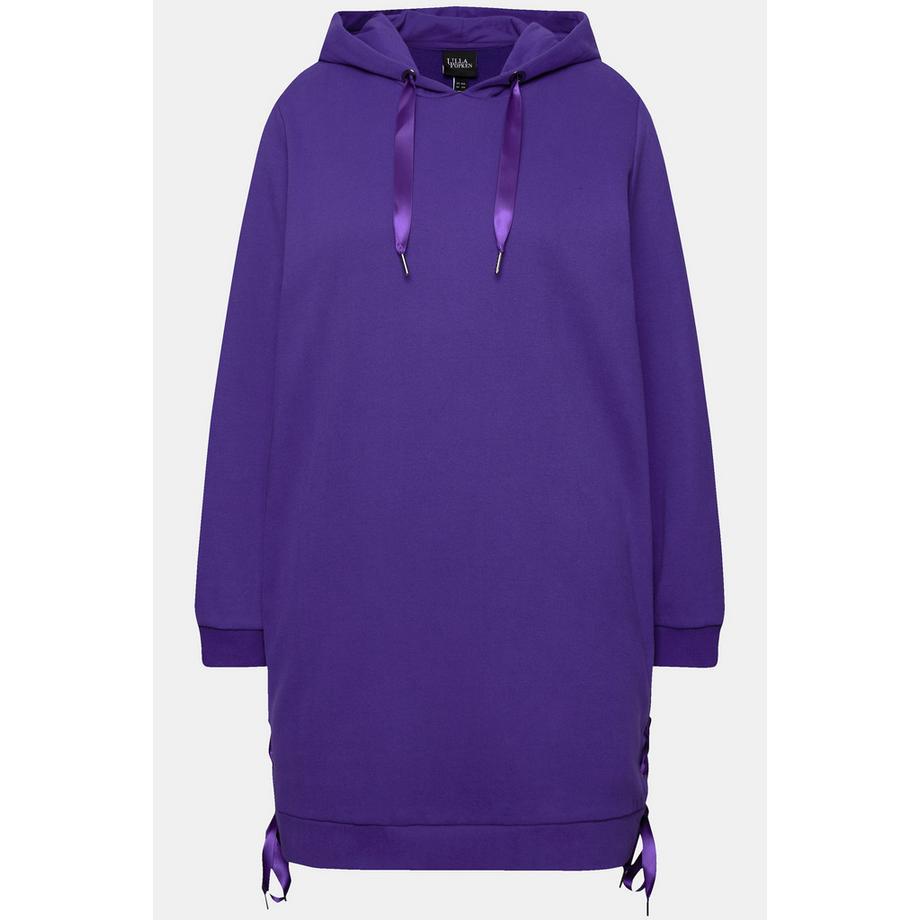 Ulla Popken Long Sweat à Capuche avec Bandes en Satin  