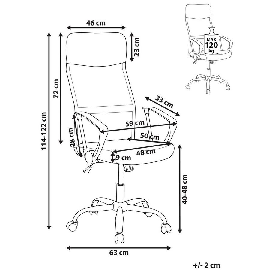 Beliani Sedia da ufficio en Tessuto a rete Minimalista DESIGN  