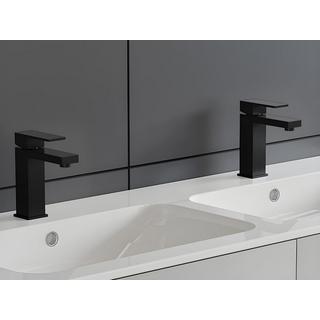 SHOWER DESIGN Rubinetto miscelatore meccanico quadrato H17,3 in inox spazzolato Nero opaco - CANILAS  