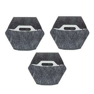 CitySens 3 Pack di fioriere da parete; fioriera grigia; rivestimento tessile grigio  