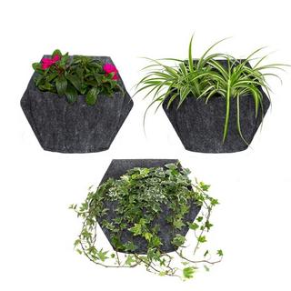 CitySens 3 Pack Wall Planters; gray planter; gray textile cover  