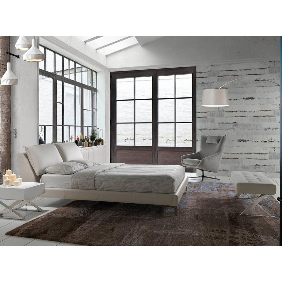 ANGEL CERDA  Banc en similicuir blanc 