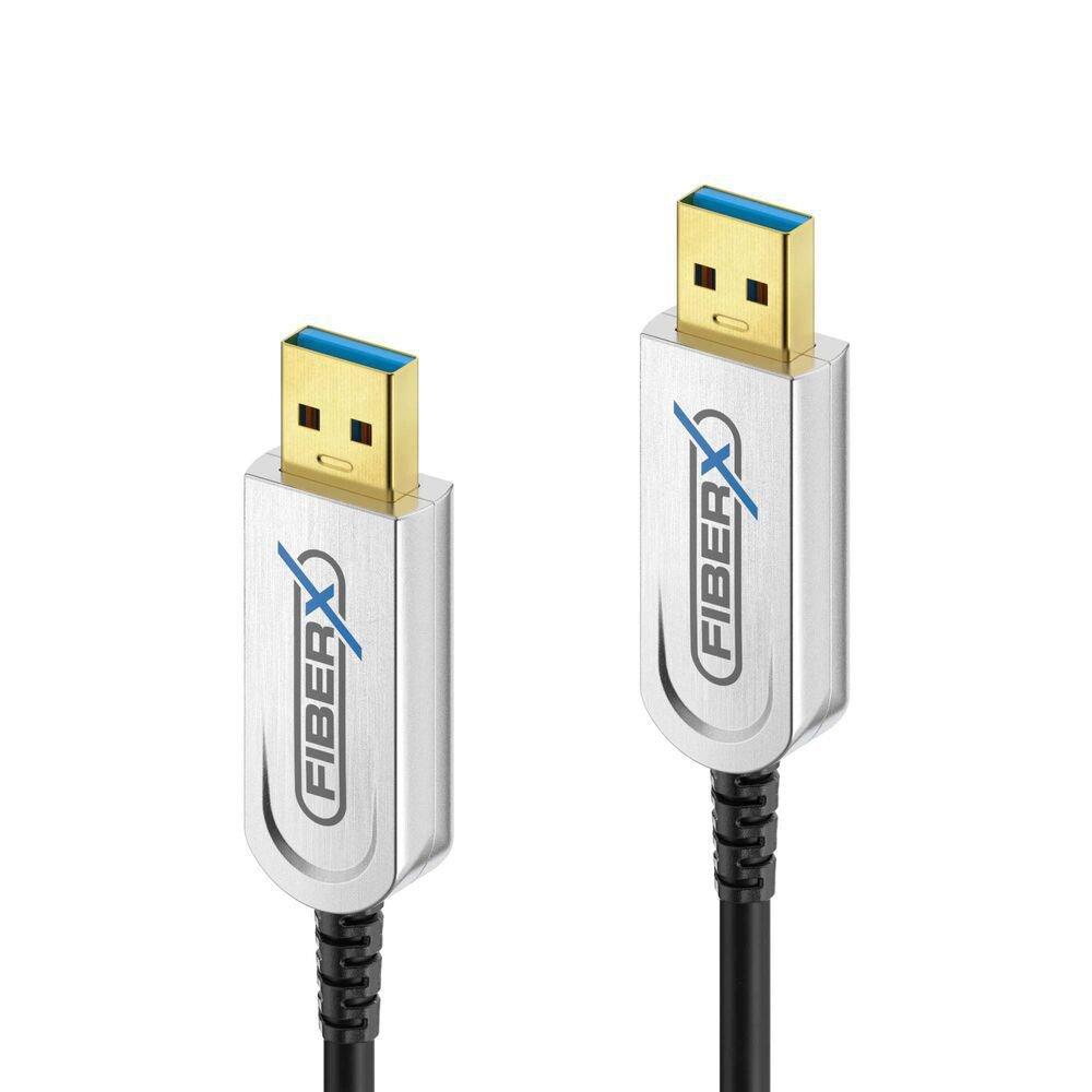 FiberX  FX-I640-005 USB Kabel 5 m USB 3.2 Gen 1 (3.1 Gen 1) USB A Schwarz, Silber 