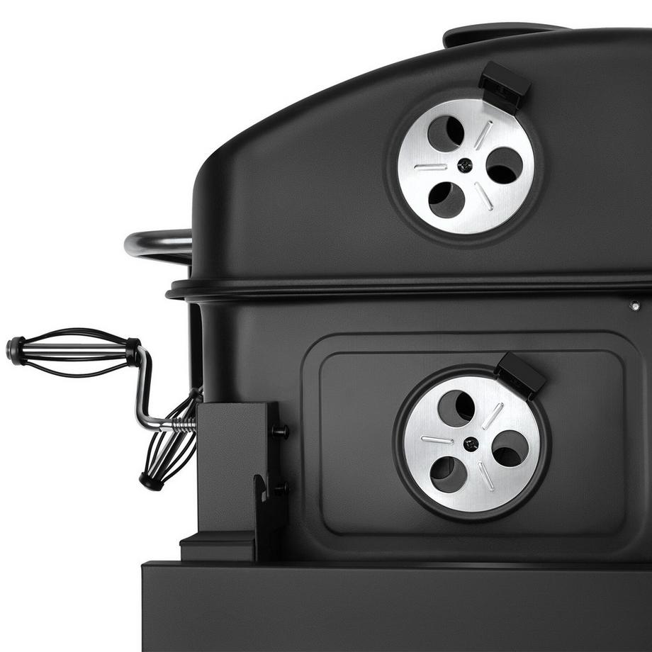 Tectake Barbecue a carbonella Florian con 2 ruote, vaschetta per il carbone regolabile  