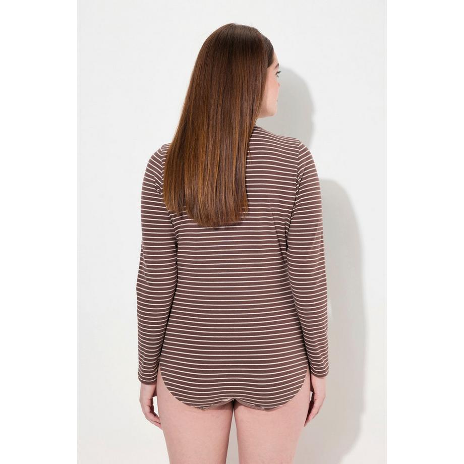 Ulla Popken Body Jersey Collo Alto Maniche Lunghe  