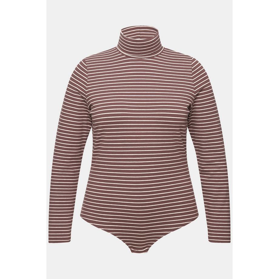 Ulla Popken Body Jersey Collo Alto Maniche Lunghe  