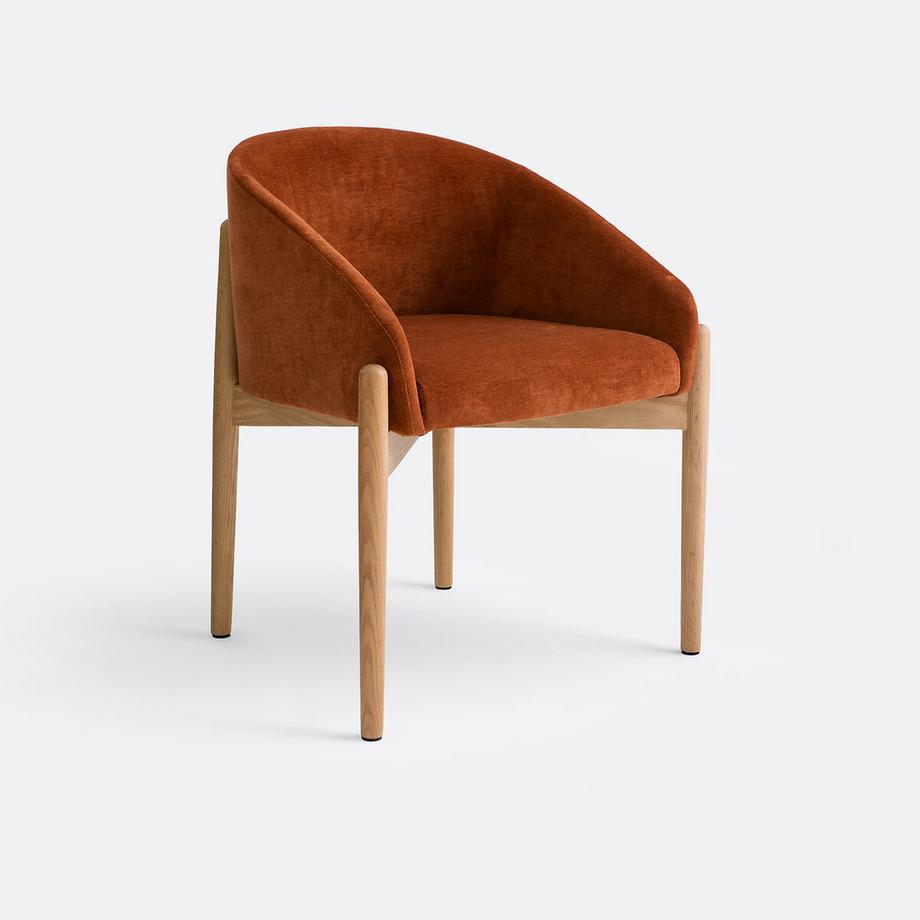 Fauteuil de table en tissu texturé