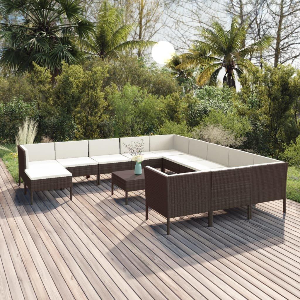 VidaXL Salon de jardin rotin synthétique  