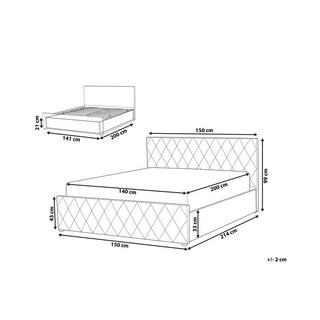 Beliani Bett mit Bettkasten aus Samtstoff Modern ROCHEFORT  