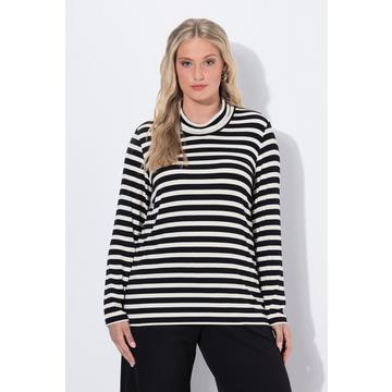 Shirt, Ringel, Slim, Rollkragen, Langarm