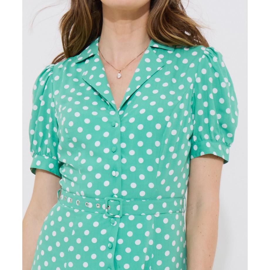 Joe Browns Gepunktetes Midikleid mit Kragen  