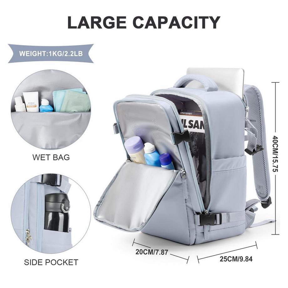 Only-bags.store Sac à dos étanche pour ordinateur portable et bagage à main d'avion  