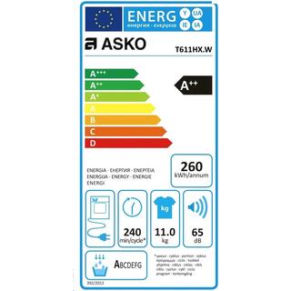 Asko T611HX.W Weiss - Wärmepumpentrockner, A++  