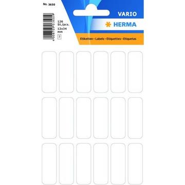 HERMA Etiketten 12×34mm 3650 weiss 126 Stück