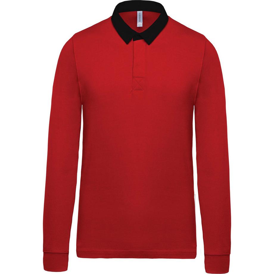 Kariban Rugby Langarm Poloshirt  