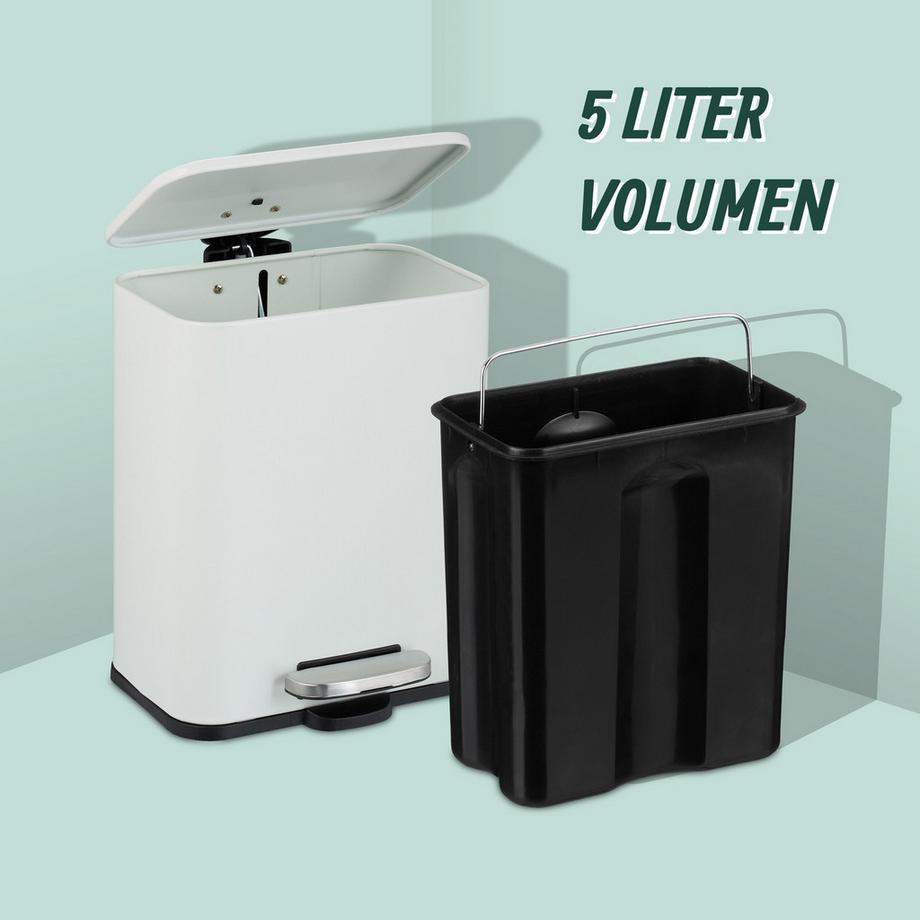 Northix Petite poubelle de salle de bain, fermeture en douceur  