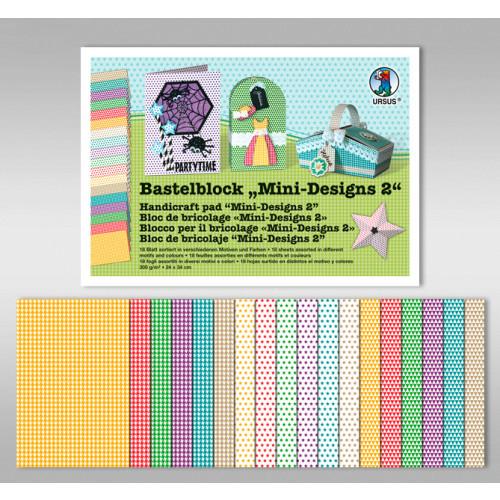 Image of URSUS Mini-Designs Kunstpapier 18 Blätter Multicolor