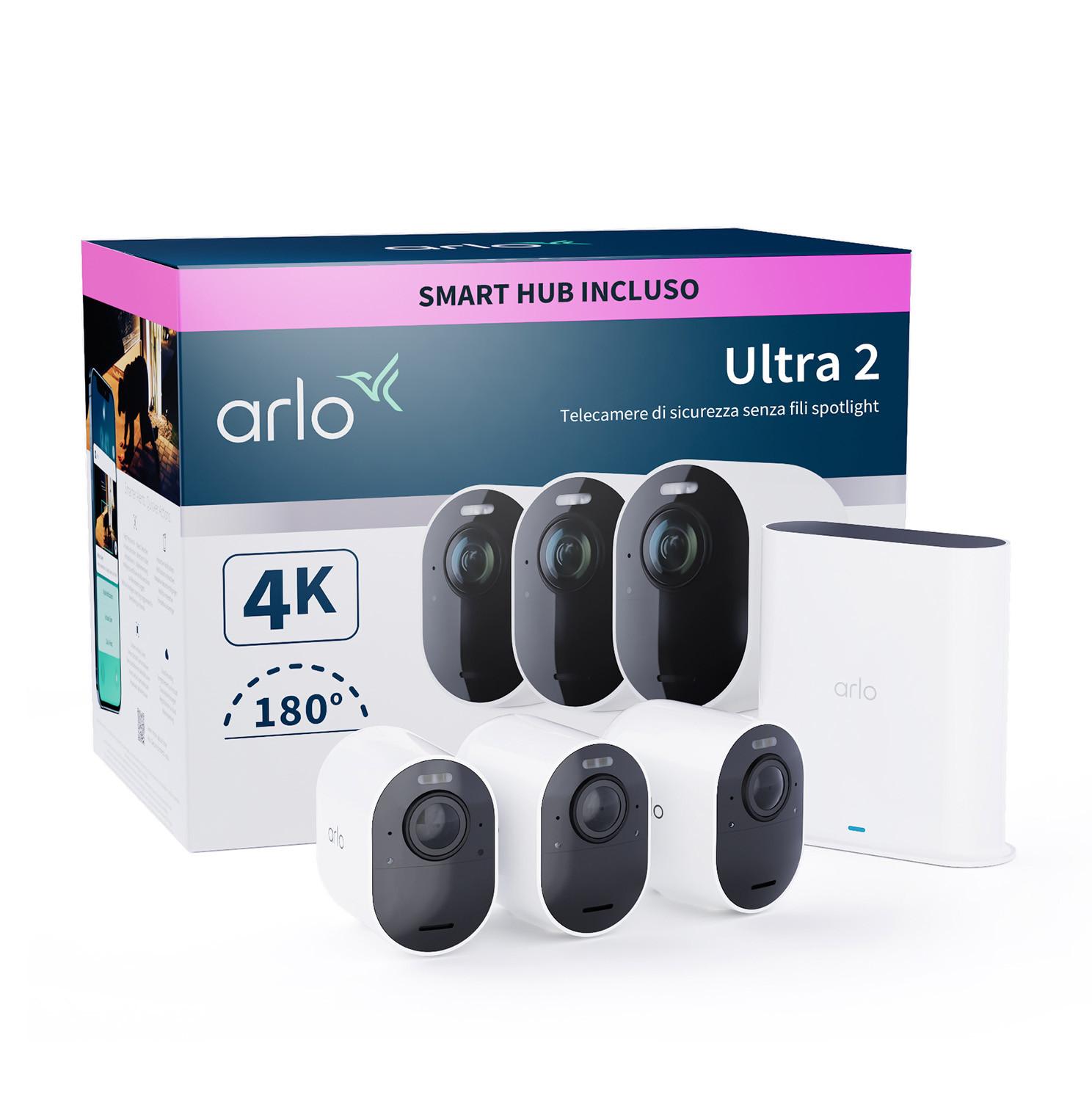 Arlo  Arlo Ultra 2 Telecamera di Sorveglianza esterno, set da 3 bianco 