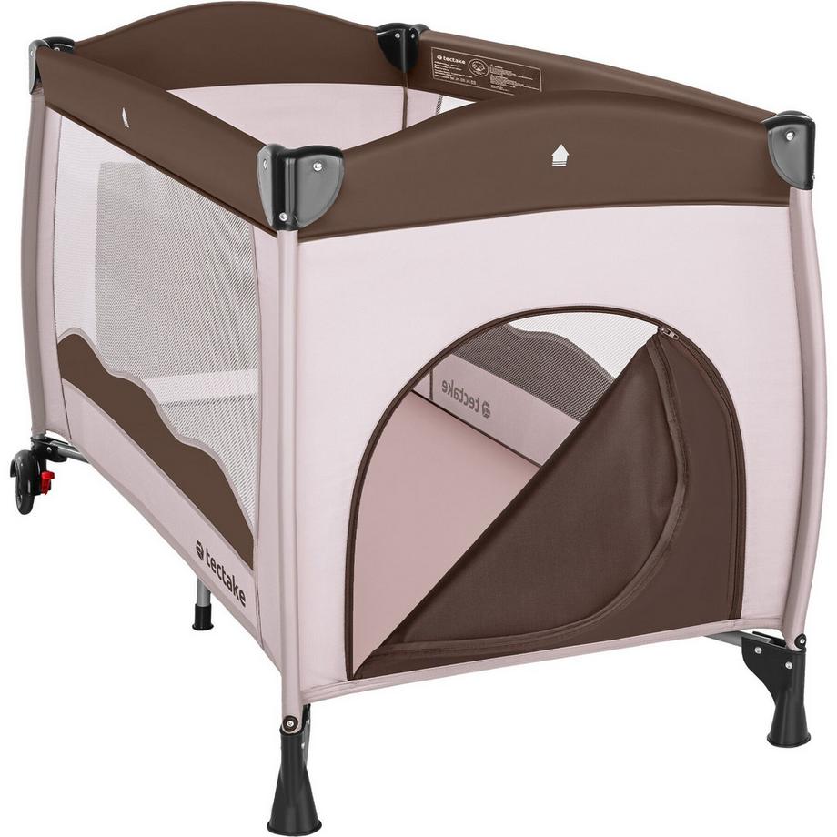 Tectake  Lit Parapluie, Lit Bébé Pliant + 1 Sac de Rangement 