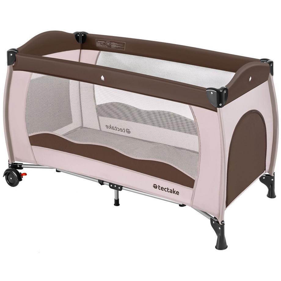 Tectake  Lit Parapluie, Lit Bébé Pliant + 1 Sac de Rangement 