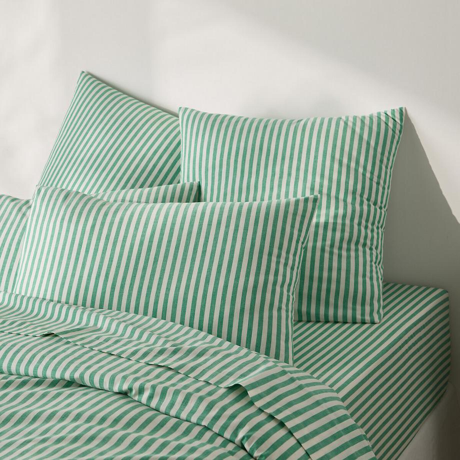 La Redoute Intérieurs Soizic Taie d'oreiller Rayée Verte  