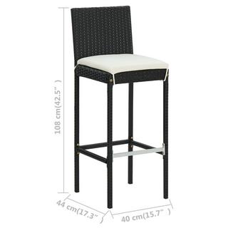 VidaXL Tabouret de bar rotin synthétique  