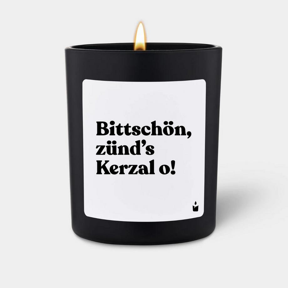 Duftkerze Schwarz Flowery Bittschön, zünd’s Kerzal o!