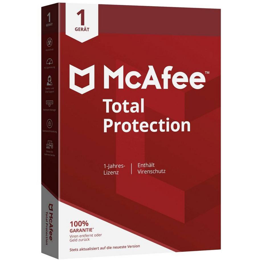 McAfee  Total Protection Jahreslizenz, 1 Lizenz Windows, Mac, Android, iOS Antivirus 
