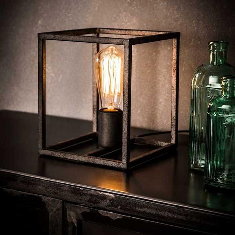 mutoni Lampe de table Cubic finition argent antique  