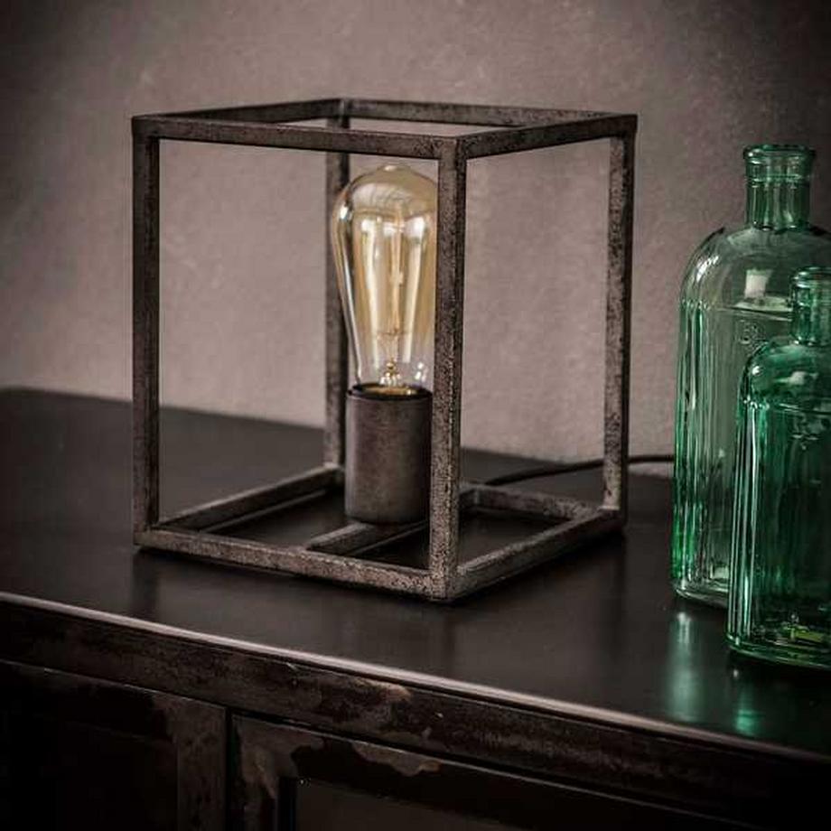 mutoni Lampe de table Cubic finition argent antique  