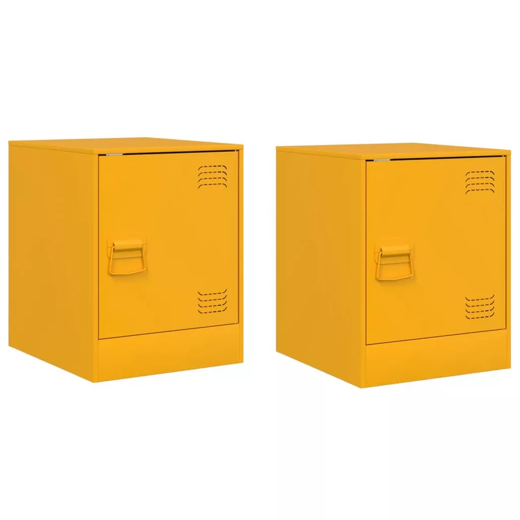 VidaXL - Table de chevet acier, One Size, Jaune Bariolé